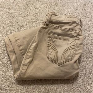 Low rise super skinny khaki jeans